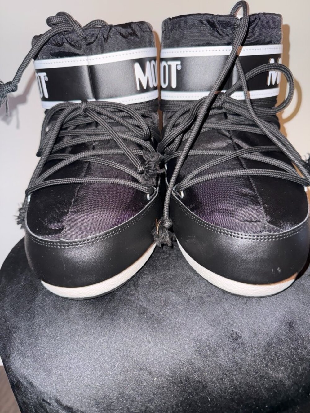 Moon Boot Icon Black Nylon Snow Boots Size EU 35-38